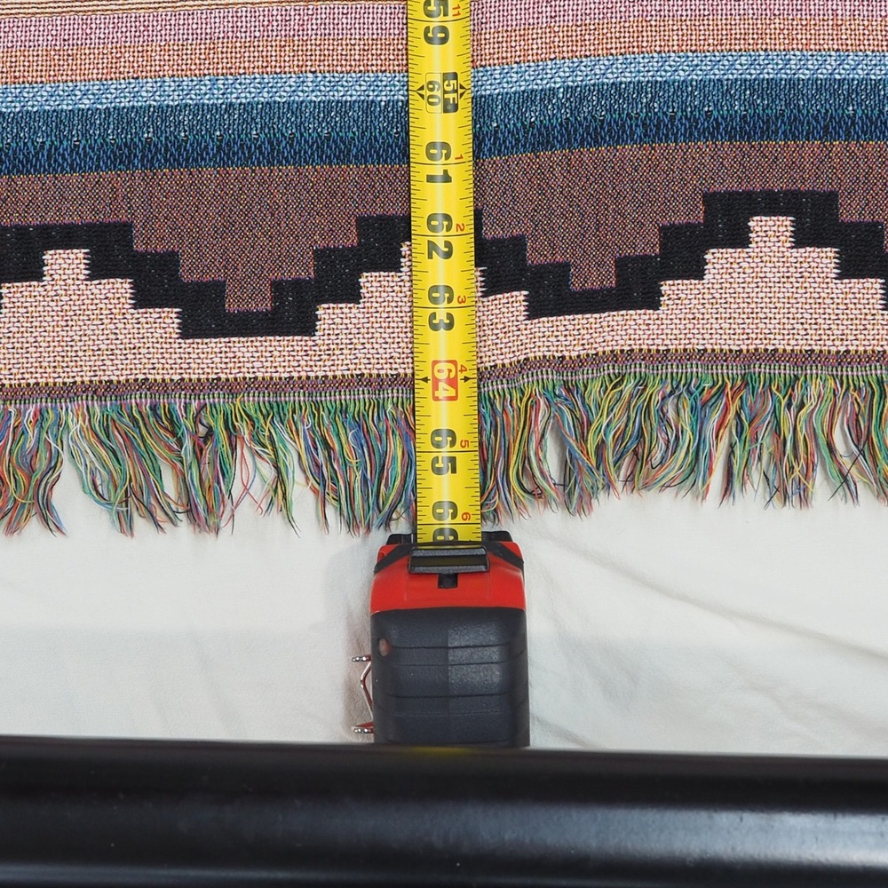 Vintage Southwestern Geometric Aztec Tapestry Tribal Blanket Throw Woven USA - Picture 6 of 12